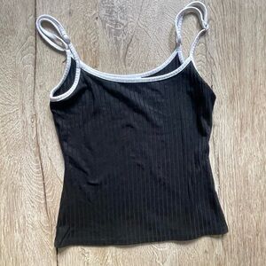 Lover and friend Black Ribbed Camisole Top